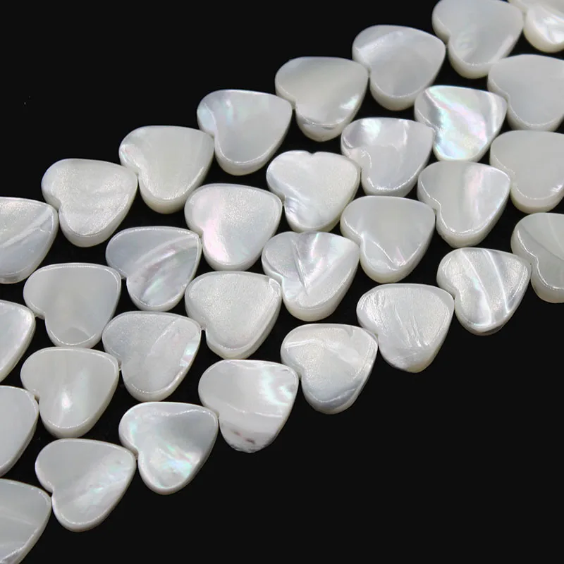 Natural White Heart Shell Beads Freshwater Mother of Pearl Beads for Jewelry Making DIY Necklace Bracelet  Handmade Accessories