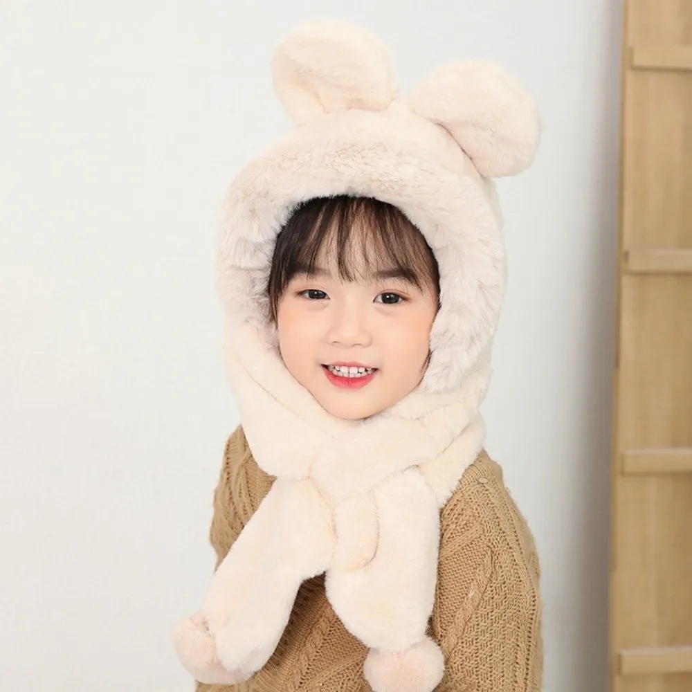 

Модная цельная зимняя шапка, шарф, ветрозащитная толстая теплая шапка, шарф с капюшоном, защита шеи, детские шапочки, шапка