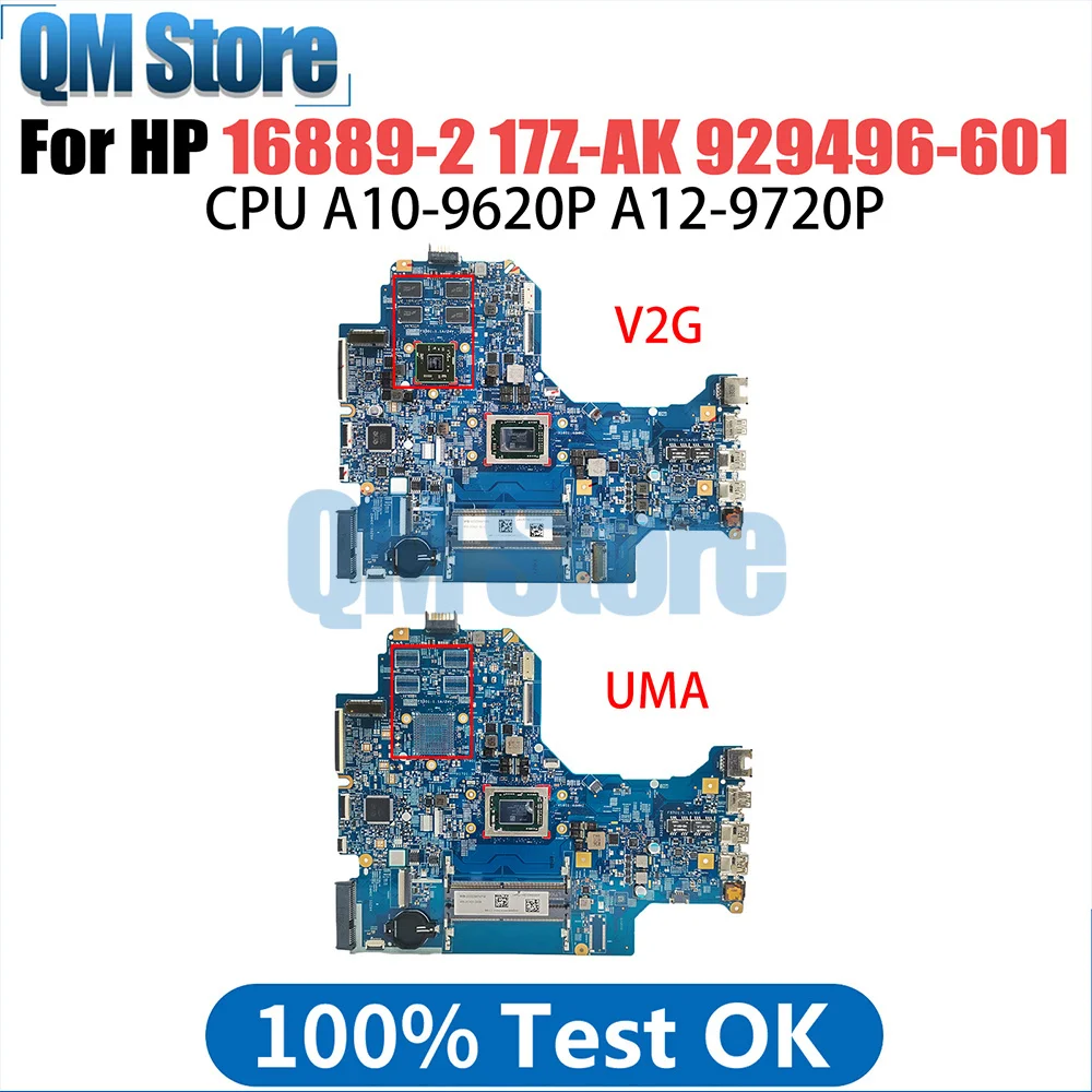 H16889-2 Mainboard For HP 17-AK 17Z-AK  Laptop Motherboard With A10-9620P A12-9720P CPU