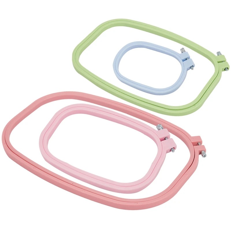 AAAC-4PCS En Plastique DIY Broderie Cerceaux Forme Carrée Point De Croix Cerceaux Cadre Anneau Ménage Artisanat Broderie Ensemble Couture Accessoire