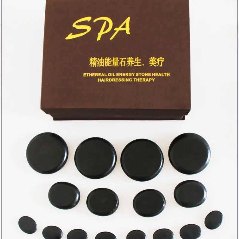 16pcs/2pcs/5pcs/set lava Natural Energy massage stone set hot spa rock basalt stone  with heater bag Body massager