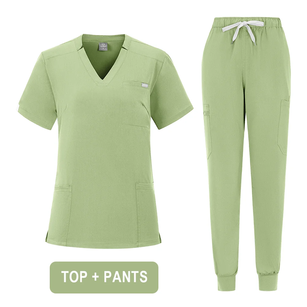 Surgical Uniforms Woman Nursing Sets Pocket Top Jogger Pants Medical Nurse Uniform Scrubs Clinical Beauty Salon Hospital Suits