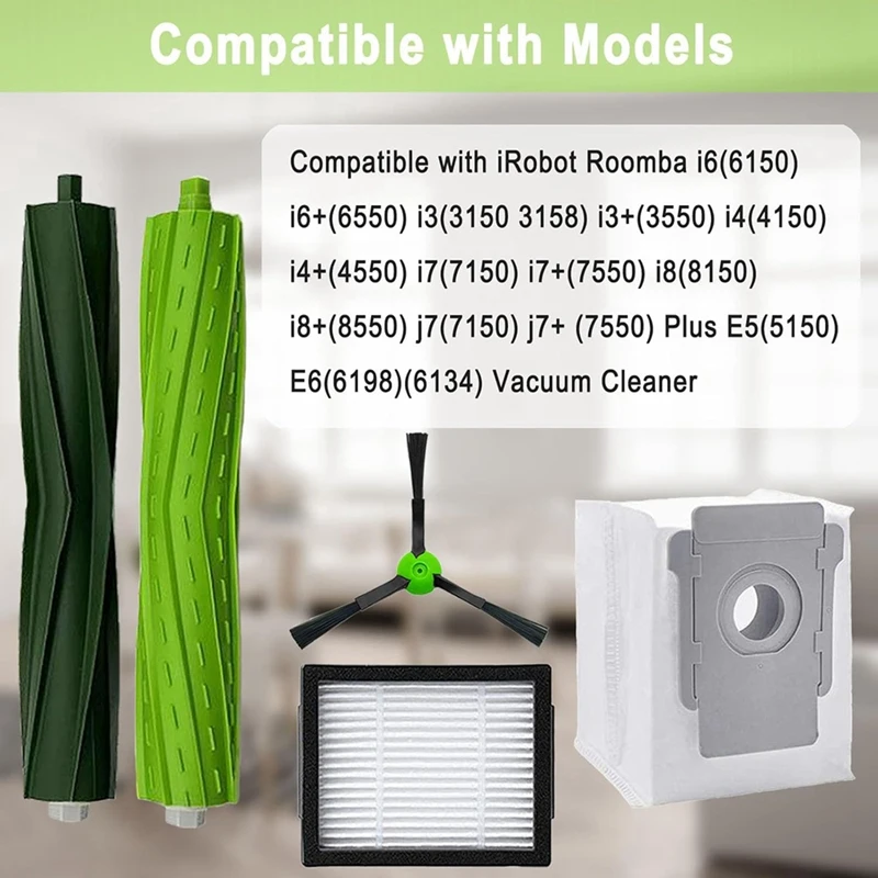 Para Irobot Roomba I3 I3 + I7 I7 + I4 I6 I6 + I8 I8 +/Plus E5 E6 E7 J7 I E & J Series aspiradora cepillo lateral principal piezas de bolsas de filtro Hepa