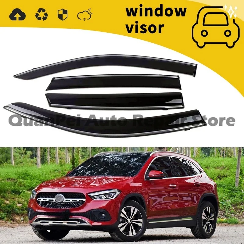 For 2015 Mercedes-Benz GLC, Durable Plastic Rain Visors, Wind Noise Reduction, Waterproof Dustproof Parts