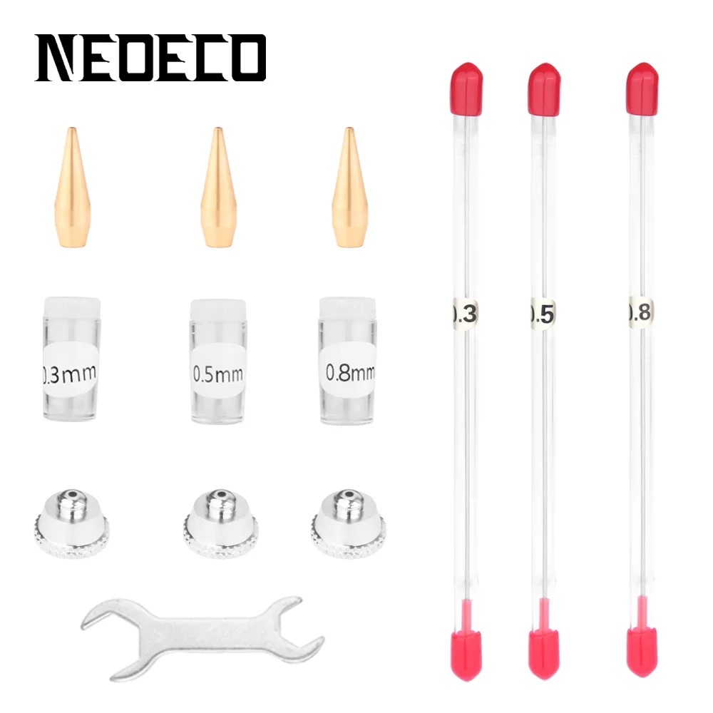 0.3mm, 0.5mm, 0.8mm Airbrush Compression Fit Nozzle Airbrush Needle Nozzle Cap Replacement Parts for Airbrush  Accessories