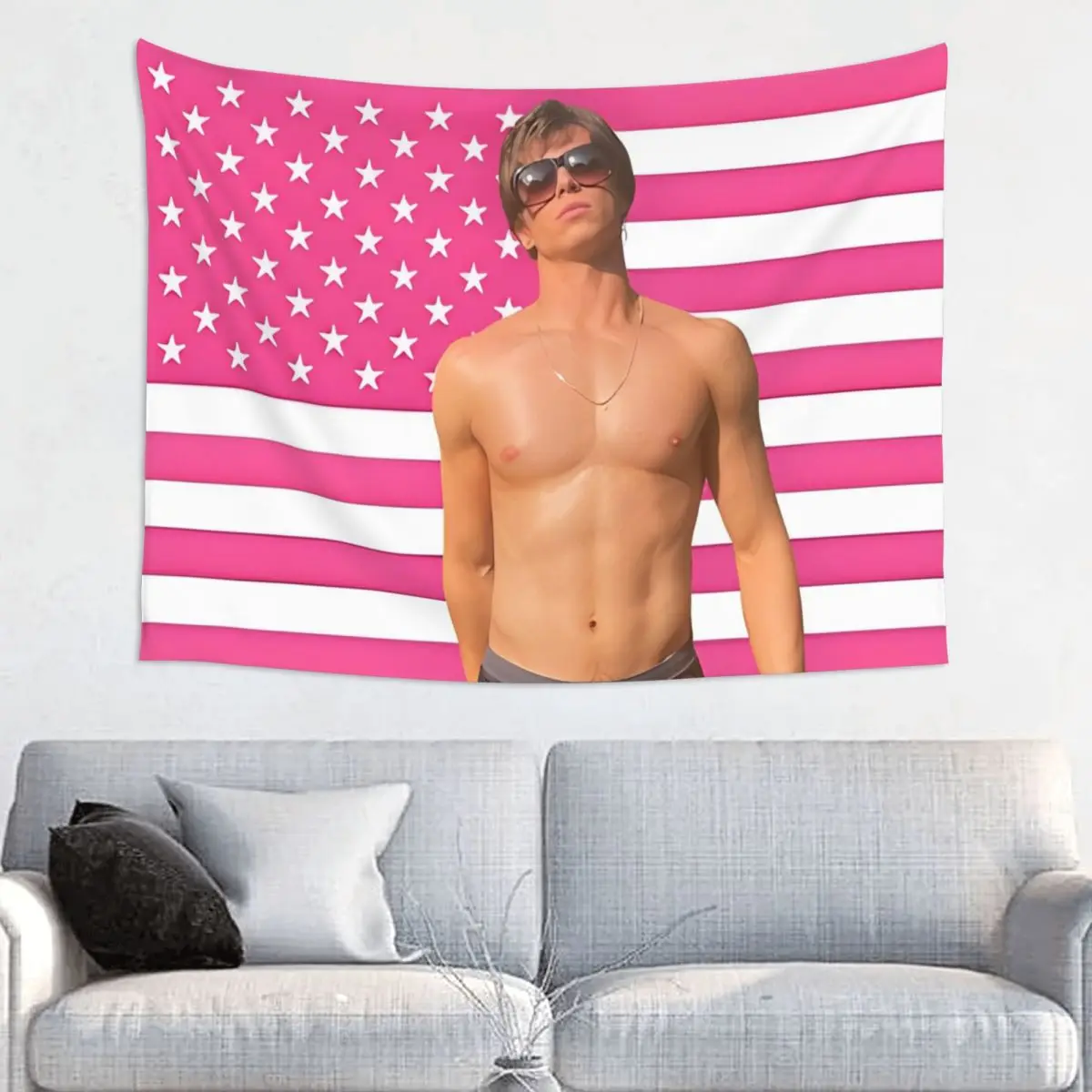 Nicholas Alexander Chavez American Flag Wall Tapestry Decorative Tapestries Poster for Dorm Room Wall Hanging Decor