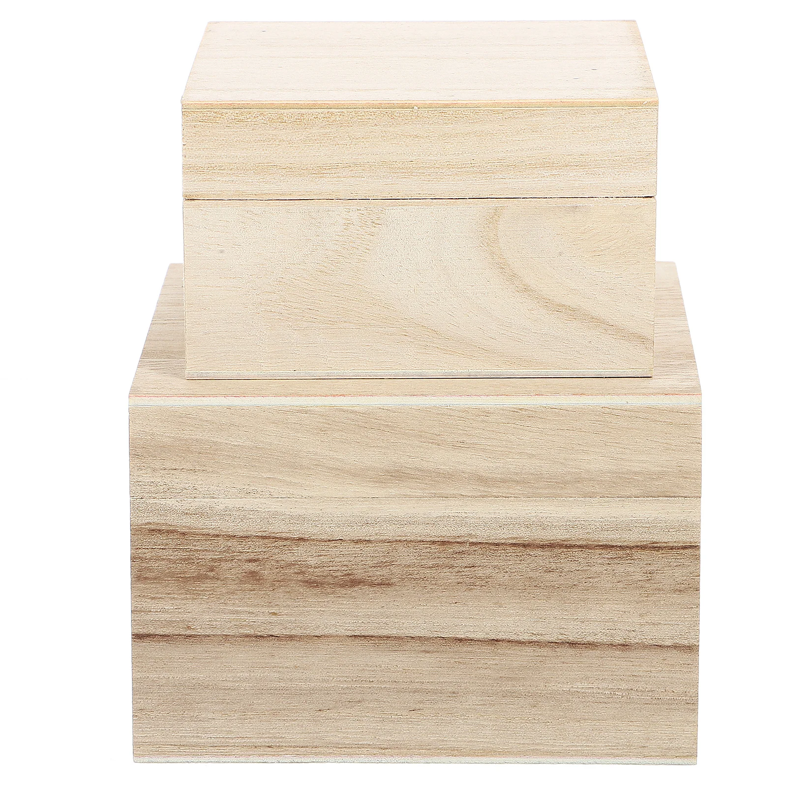 

2pcs Wooden Jewelry Box Cube Shape Storage Case For Earring Ring Trinket Organizer Retro Treasure Chest Sundries Storage