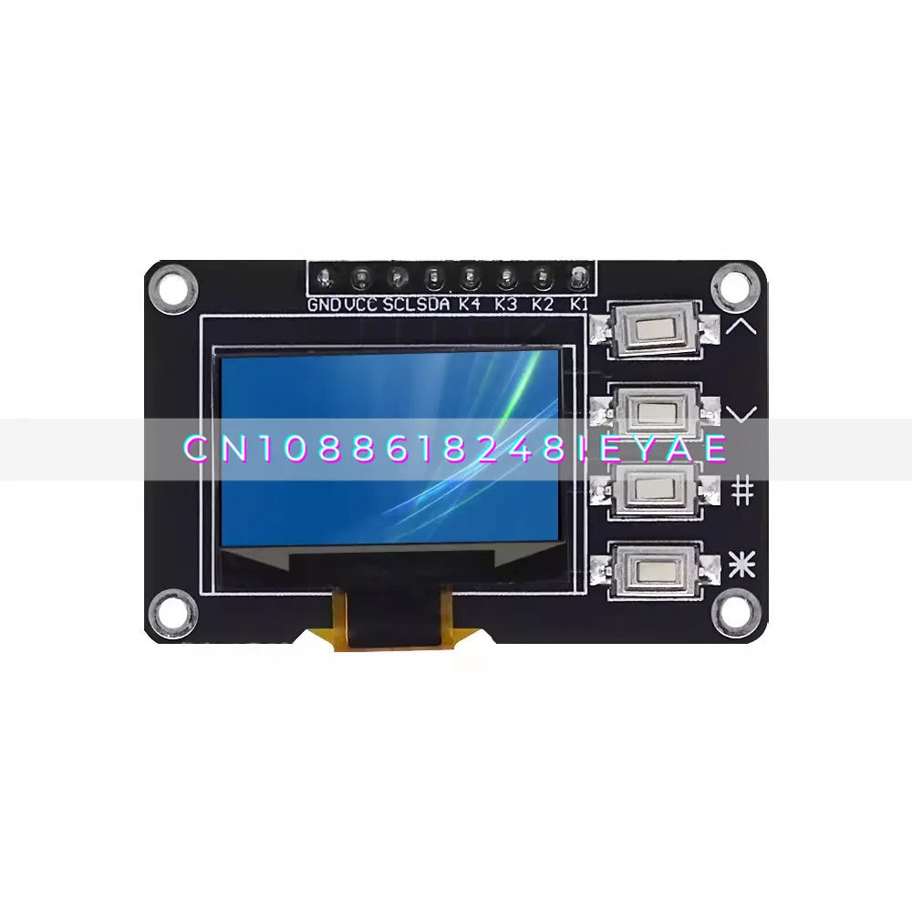 0.96 Inch OLED Display 12864 Screen Module with Matrix 4 Key Interfaces, Keyboard IIC SSD1315