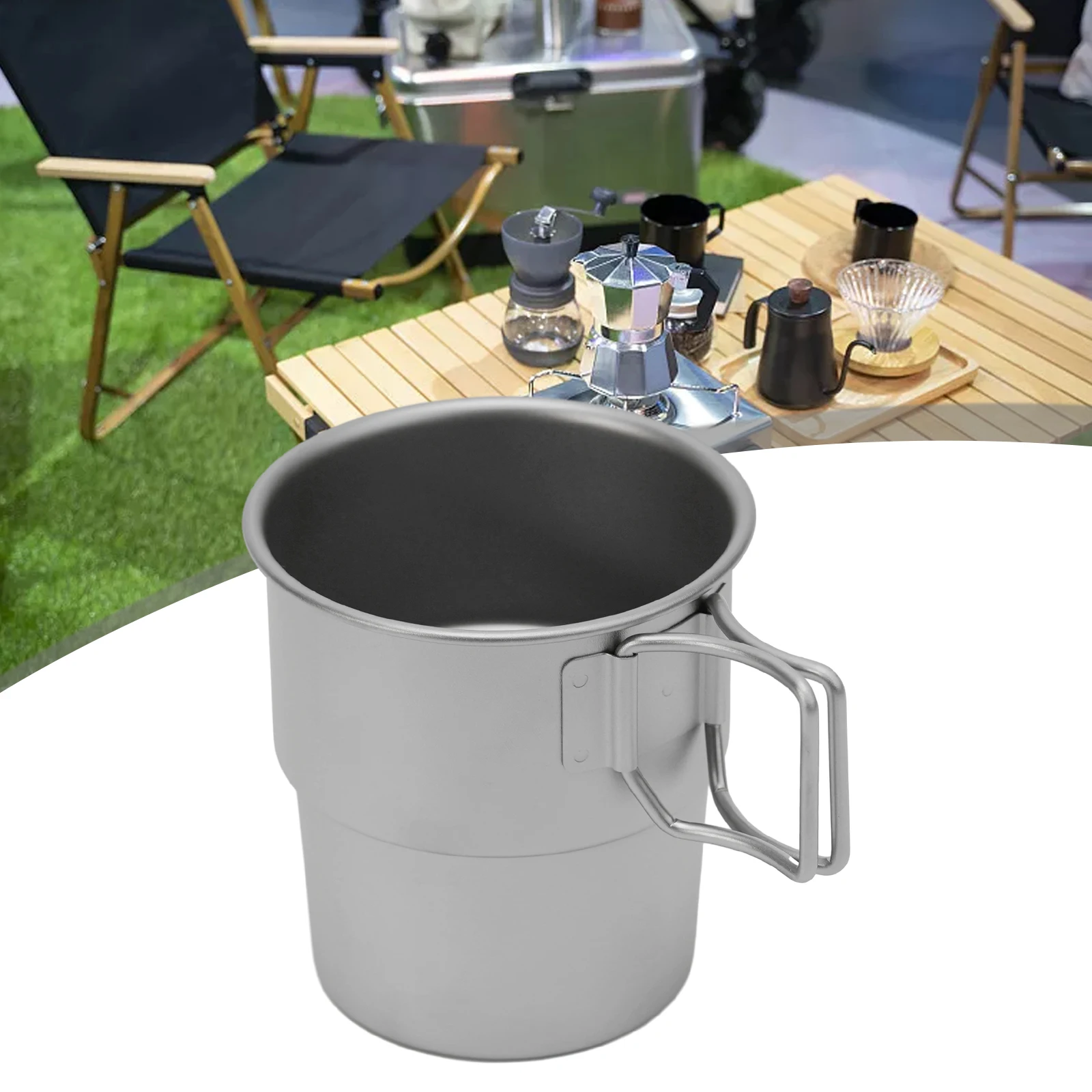 /Coffee /Cup /300ML With Lid Stackable Mug For Camping Backpacking Hiking Outdoor Beer Tea Drinking Vessel Tableware