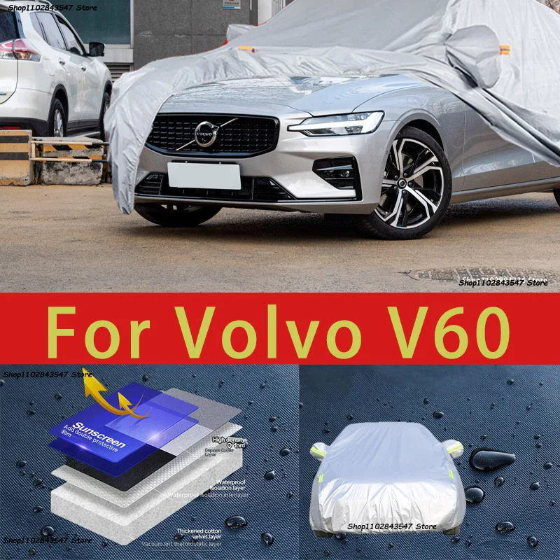 

For Volvo V60 Outdoor Protection Full Car Covers Snow Cover Sunshade Waterproof Dustproof Exterior Car accessories