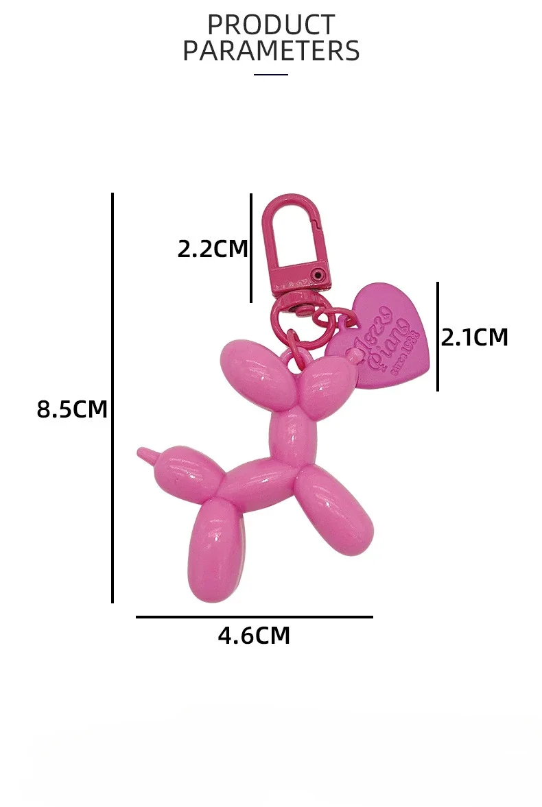Cartoon Acrylic Balloon Dog Keychains For Women Y2k Bag Pendant Couple Car Keychain Jewelry Gift Decoration Accessories