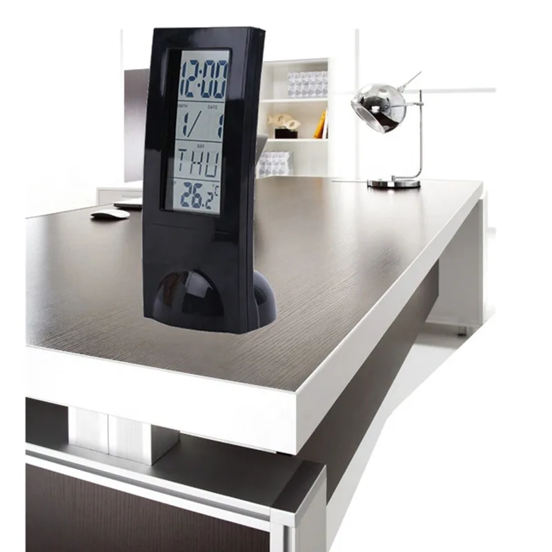 Decorative transparent LCD digital desk alarm clock with calendar and timer 2098