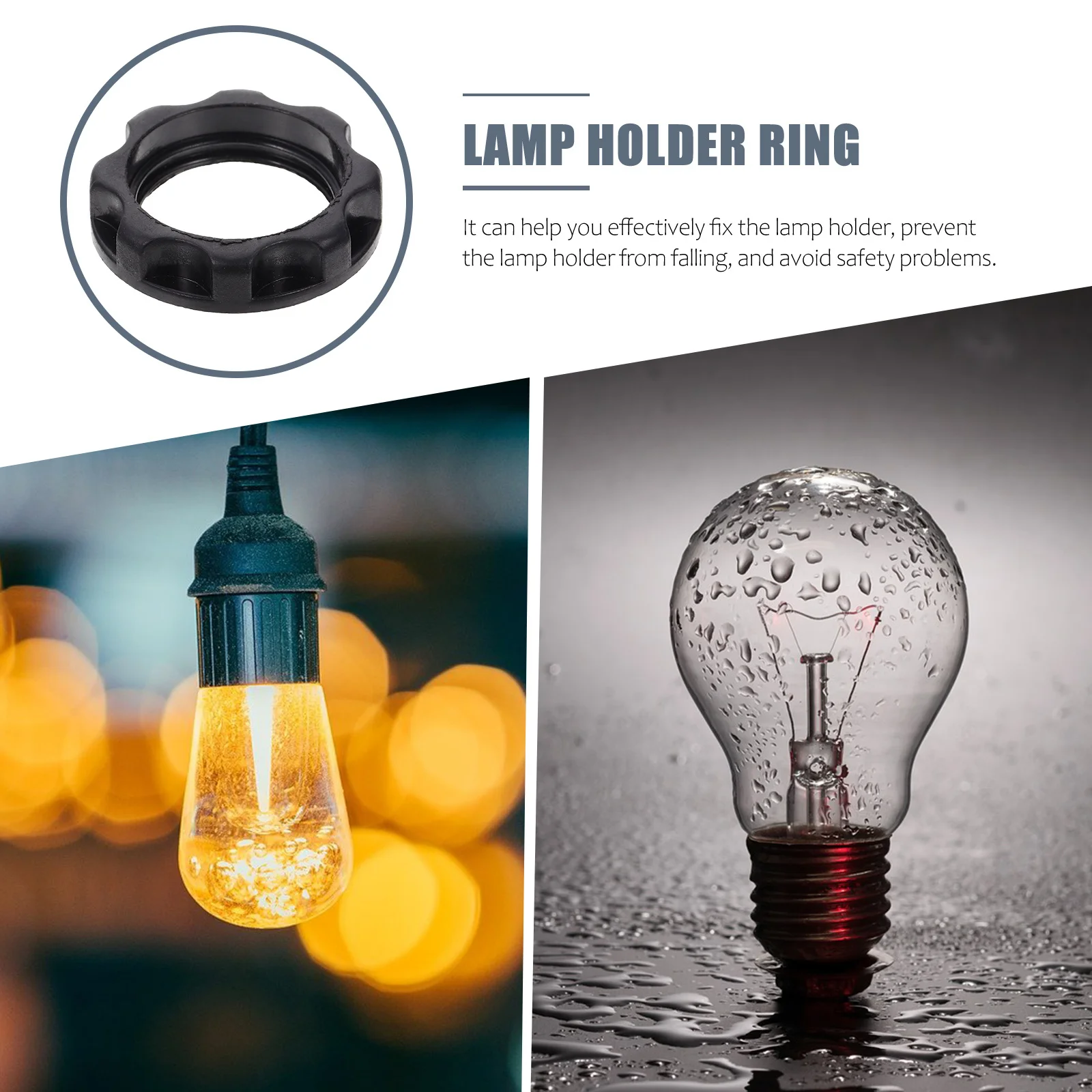 

50pcs Lamp Supply Ring Durable Holder Fixator Plastic Light Base Ring E12 Lamp Fittings Diy Light Supply Accessory