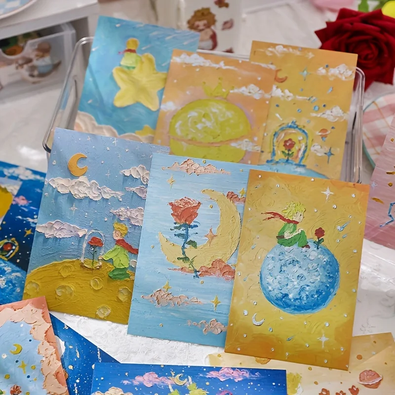 30 pcs Little Prince painting postcard Creative cartoon hand-painted card student gift decoration DIY materials