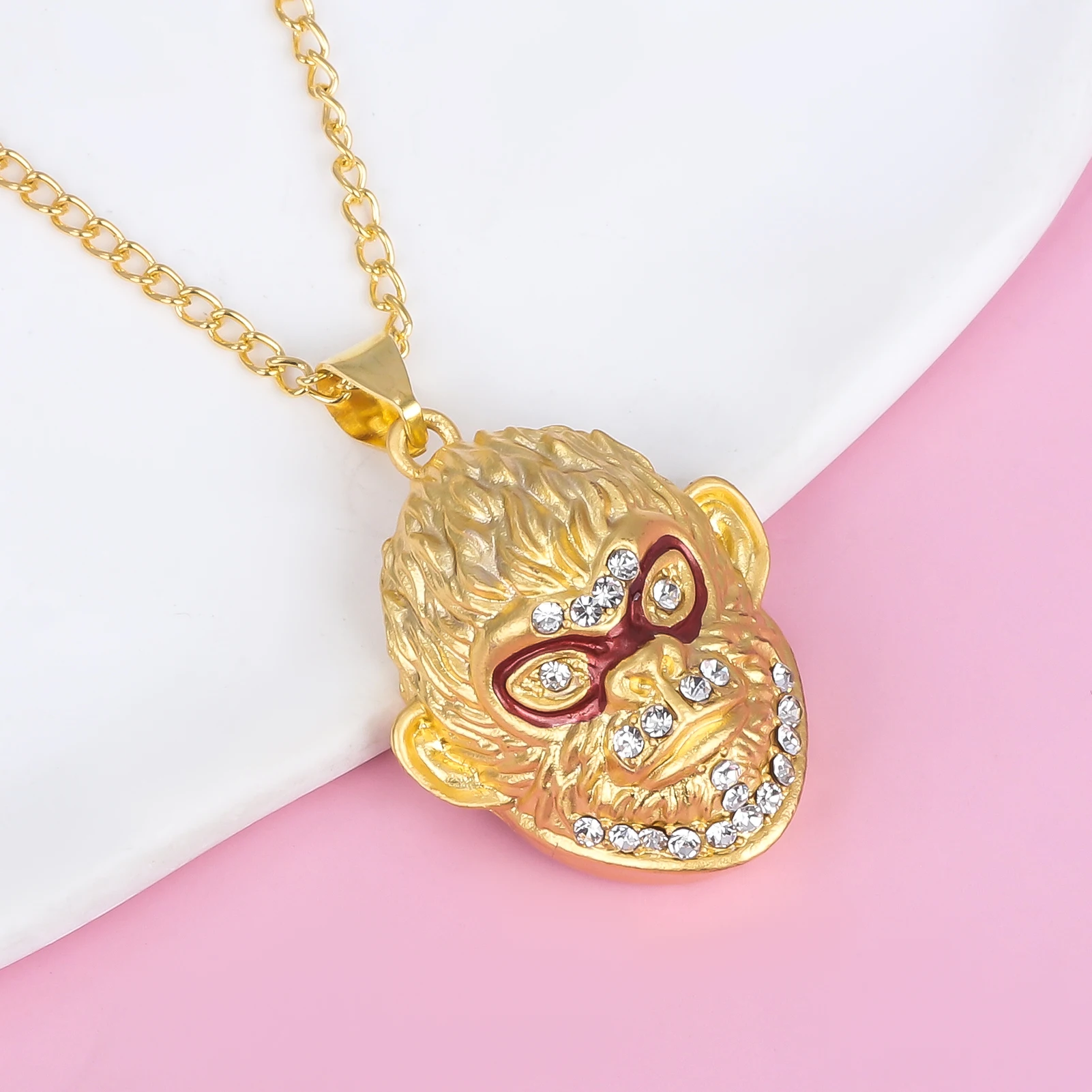 

Hot Game Black Myth Wukong Cartoon Anime Peripheral Domineering Monkey Chain Pendant Necklace Tightening Men Women Jewelry Gift