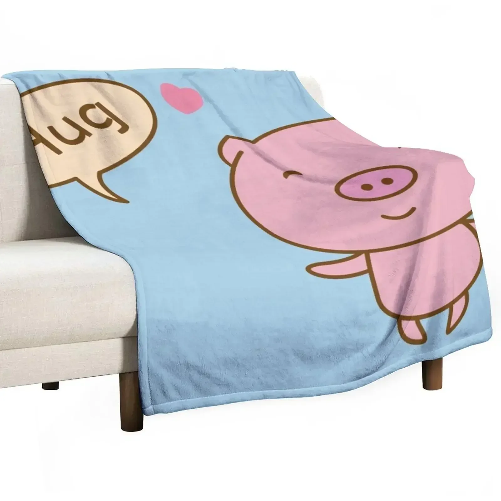 Cute Piggy Hug Throw Blanket Softest Blankets For Sofas Weighted Blankets