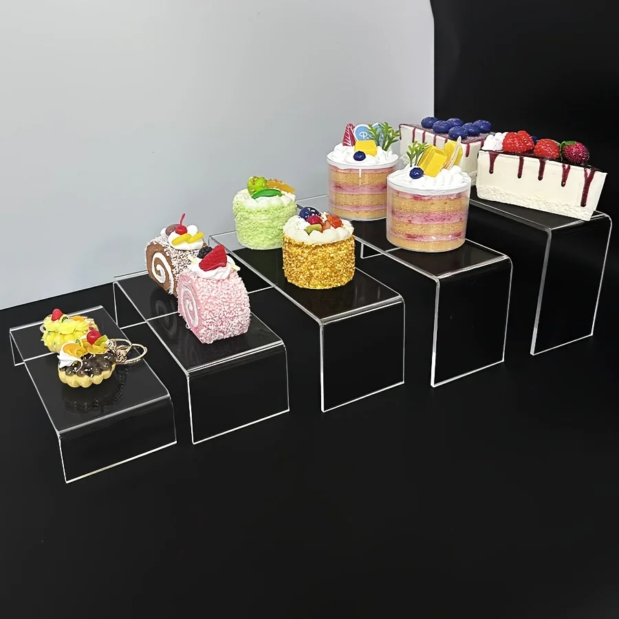 U-shaped transparent acrylic display stand - Multi-layer minimalist design, suitable for dolls, statues, jewelry, cosmetics