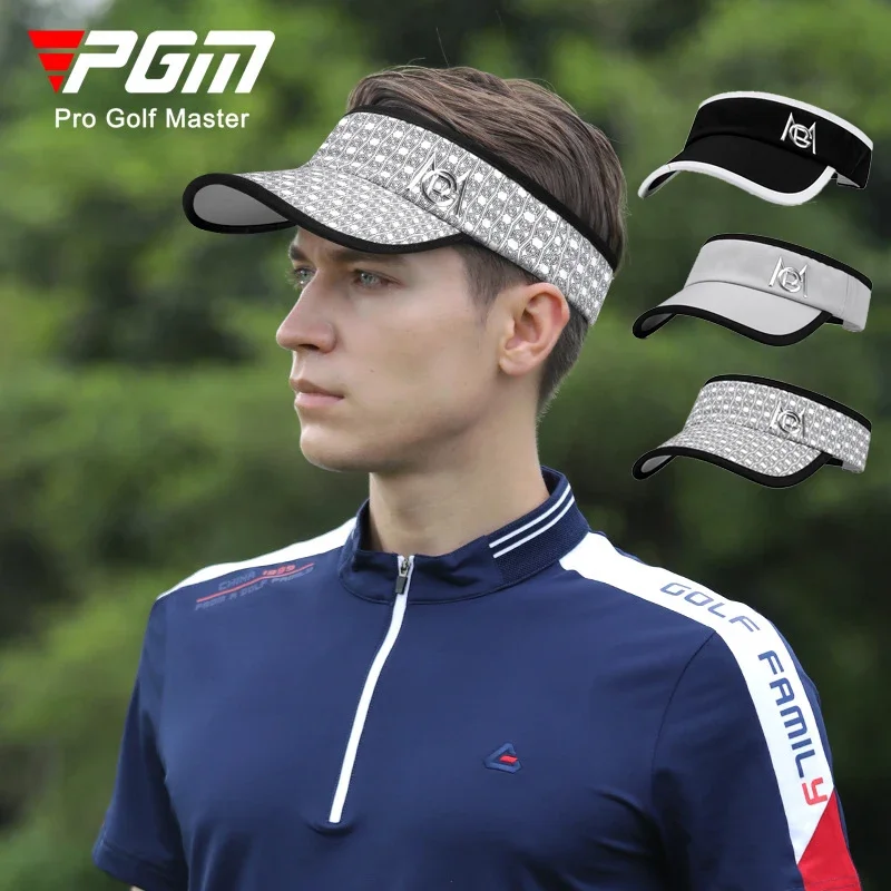 

PGM New Men Breathable Anti-sweat Sport Hats Male Sunscreen Print Golf Caps Summer Adjustable Sun Visor Empty Top Hat Casual Cap