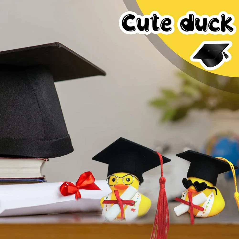 Graduation Rubber Duck,Car Duck Graduation Gift with Tassels for Kids Student Classroom Party Favors Car Accessories Decoration