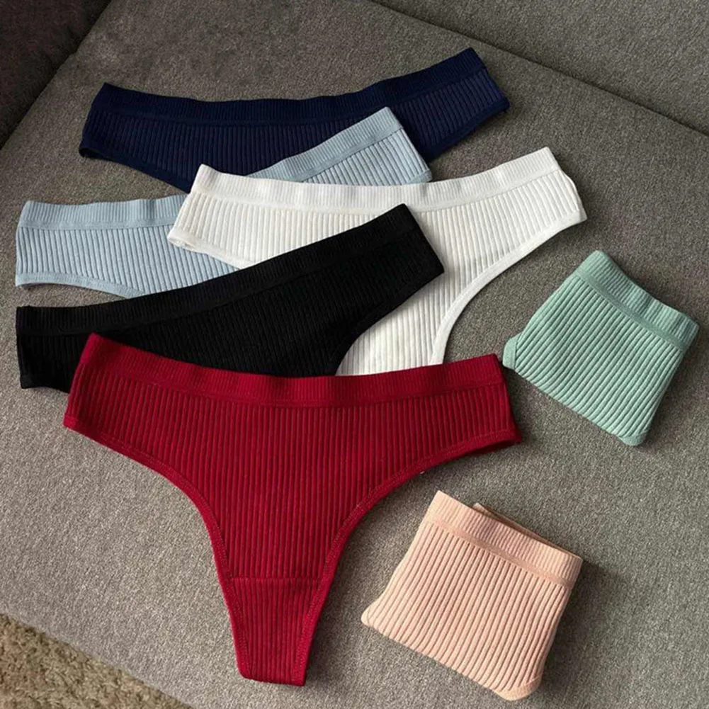 Thread Thongs Underwear For Women Comfortable Cotton Low-Waist T-Shaped G-strings Briefs Girls Ladies Knickers