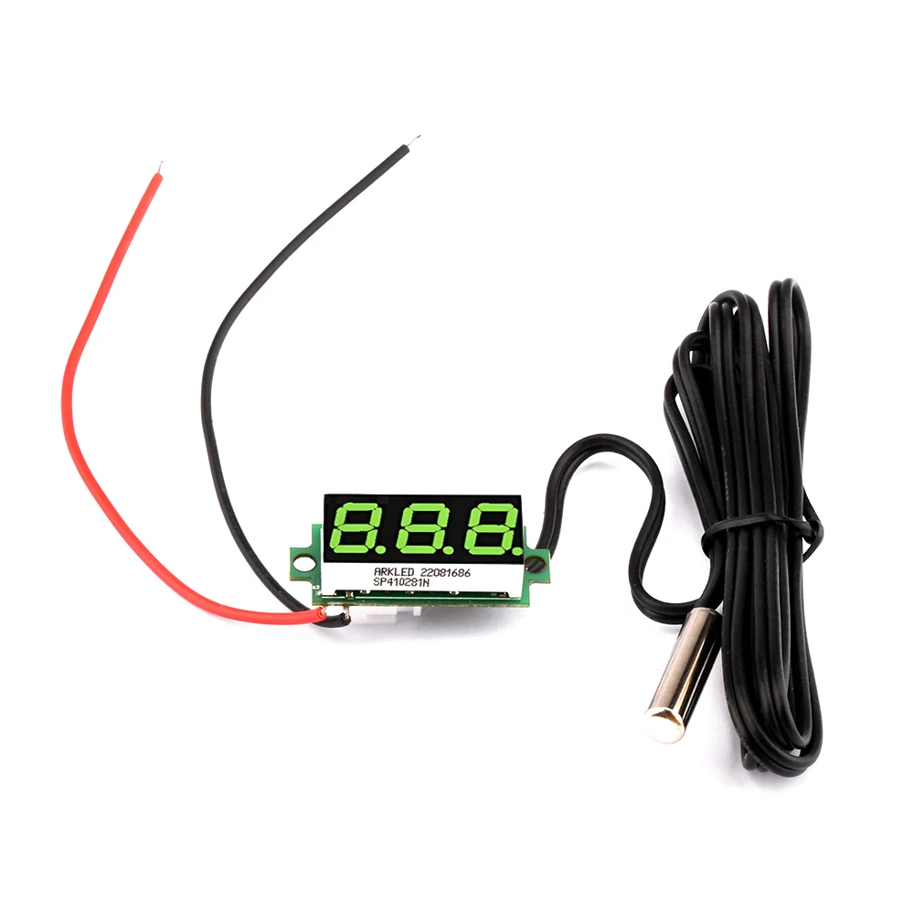 DC 12V 24V LED termómetro digital monitor panel para coche sensor de temperatura detector con sonda de metal NTC impermeable DC 4-28V