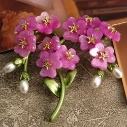 Classic Vintage Flower Pearl Brooch Badges For Women Men Retro Middle Design Acrylic Plant Series Suit Coat Pins Corsages