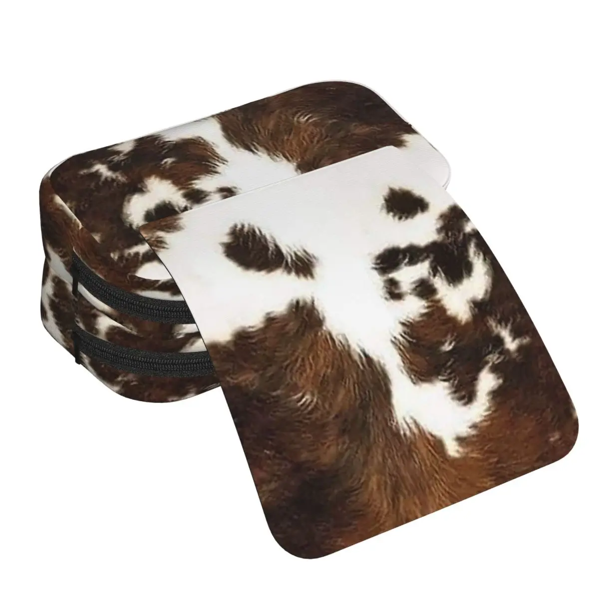 Stylish Cow Fur Cowhide Texture Cow Skin Print Pattern Pencil Case Pen Box Pencil Bag Stationery Supplies Pen Holder Bag