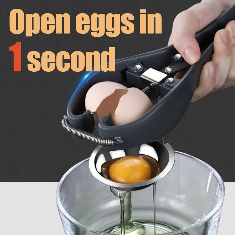 Egg Cracker Automatic Egg Cracking Tool Stainless Steel Egg Separator Professional Handheld Automatic Quick for Kitchen Tools