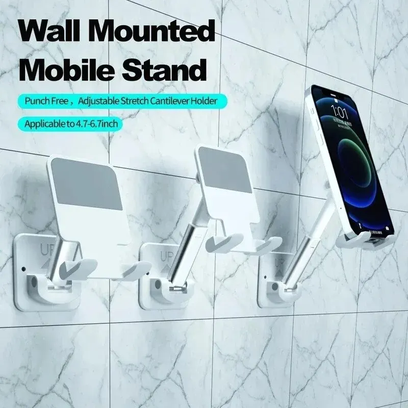 Wall Phone Holder Adjustable Stand For Cell Phone iPad Cellular Desk Support Retractable Multifunctional Mobile Phone Support