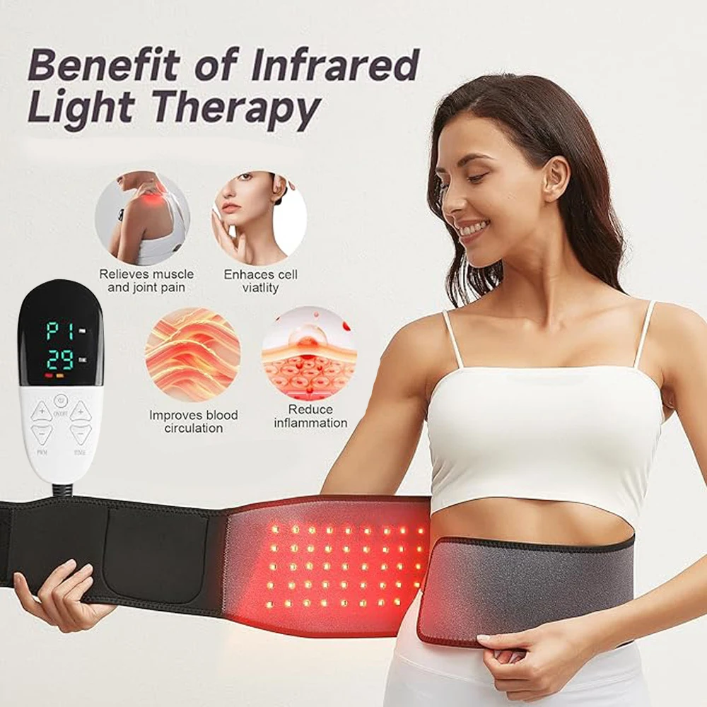 Red Light Infrared Therapy Device for Recovery Muscle Pain Fat Loss 850nm 660nm Light Wave for Neck Waist Knee Arm Belt