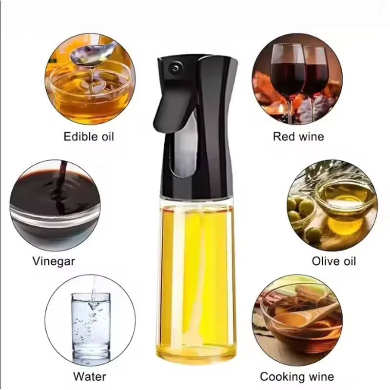 1PC Kitchen Household Oil Spray Bottle Press-type Oil Kettle Oil Control Atomization Bottles Oil Pot DIY Seasoning Tools