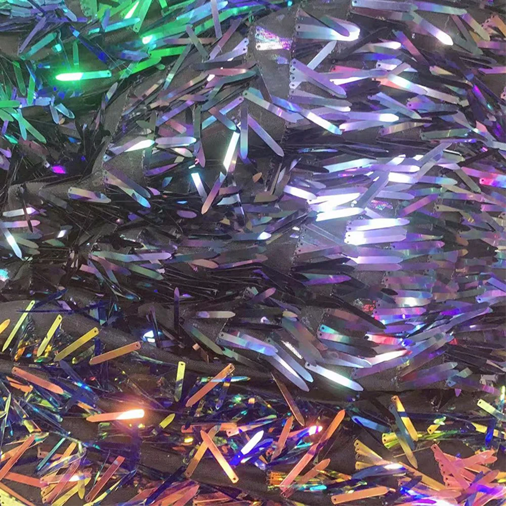 1PC A4/0.5 Yard Long Sequin Fabric Shiny Functional Fabric Diy Clothing Accessories for Stage Nightclub Garment Dress Headwear