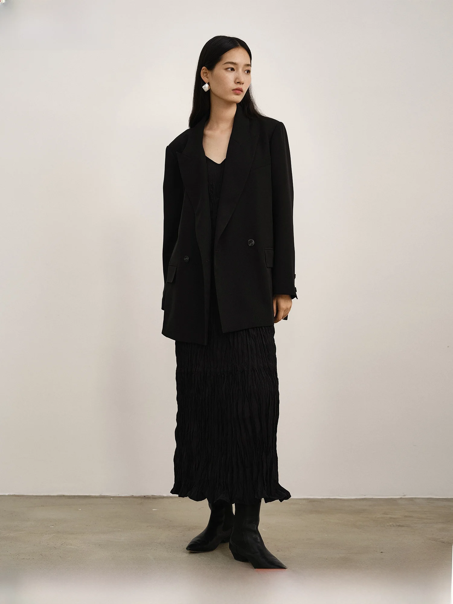 

Женская юбка Ele mat Dr Spring New Long Commute Workwear Design Sense H-ape из полиэстера с V-образным вырезом