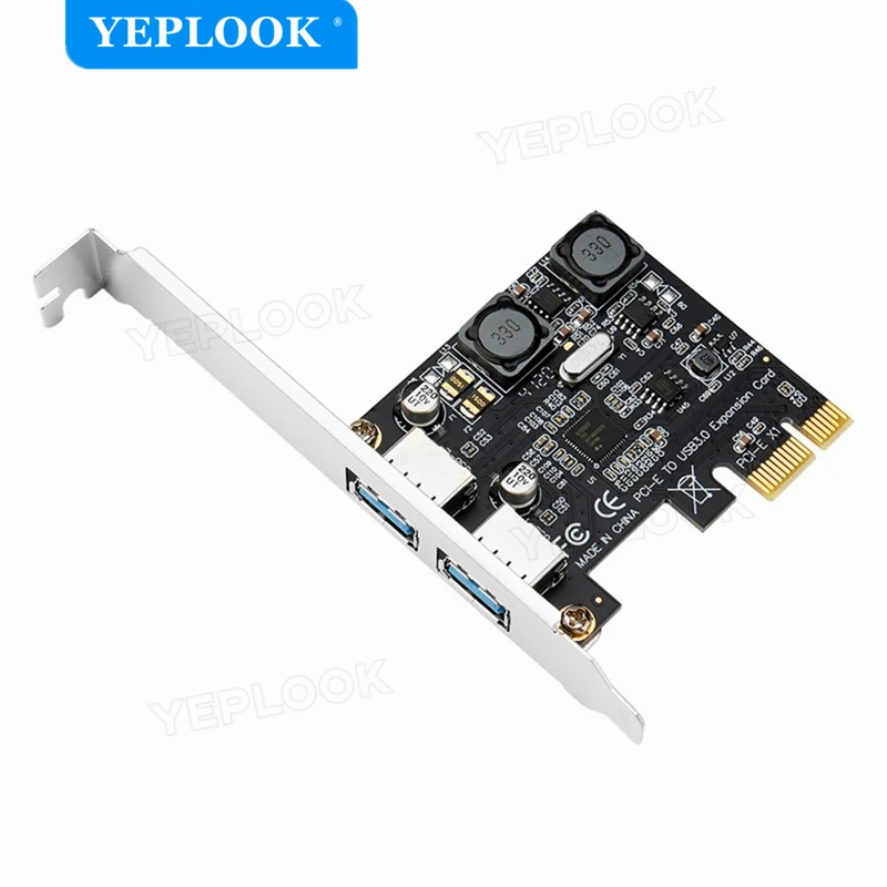 PCIe – carte d'extension USB3.0 4a 2 ports, adaptateur haute vitesse, 5Gbps, convertisseur, auto-alimenté VIA un Chipset avec support