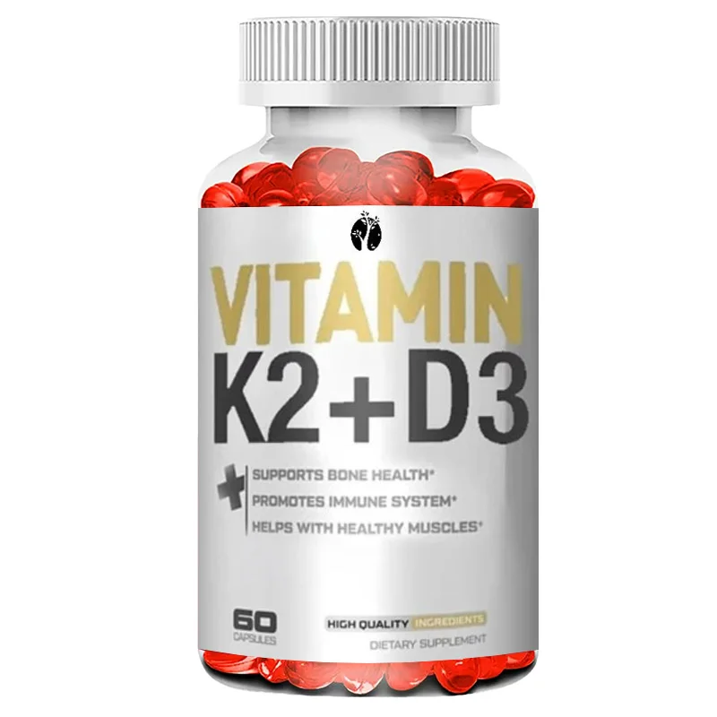 Vitamin D3 K2 Calcium Supplement - Vitamin D 5000 IU+Vitamin K2 MK7 100 Mcg, 60 Capsules
