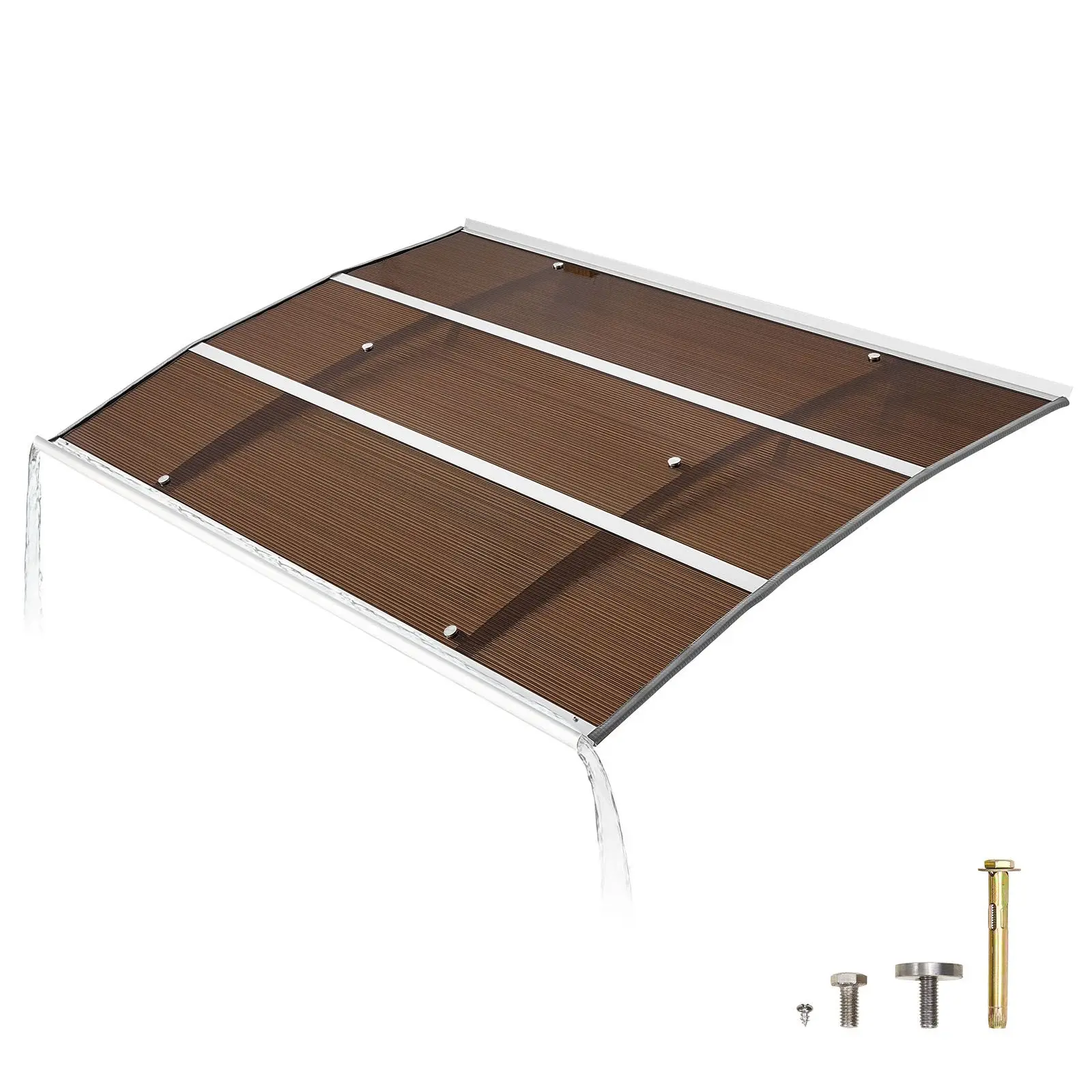 Awnings for Door Entrance, 39 X 59 In, Exterior Front Door Window Awnings with Drainage & Metal Bracket, Rain Snow Sun