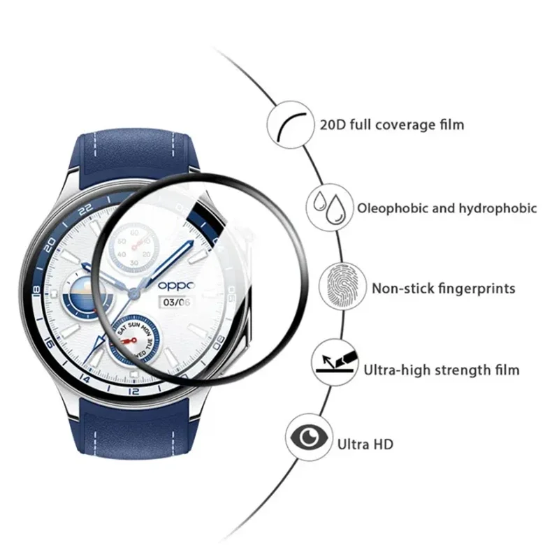 3Pcs Soft Tempered Glass For OPPO Watch X Smart Watch Screen Film For OPPO Watch X Anti-scratch Screen Protector Accessories