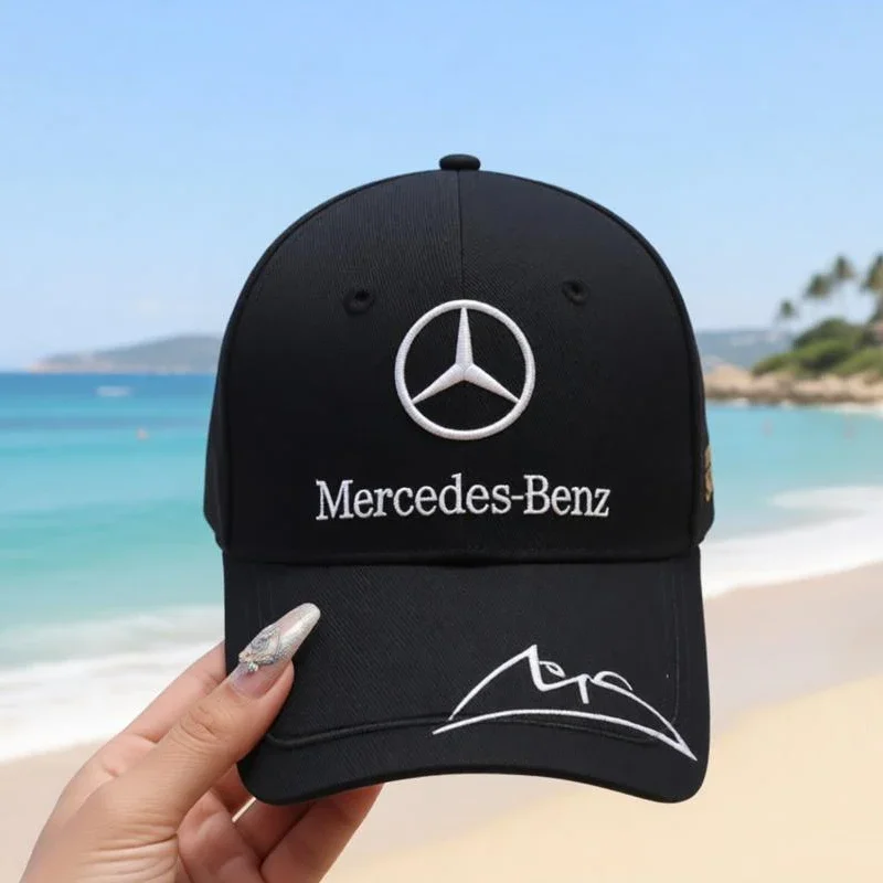 Adjustable Adult Outdoor Baseball Cap for Mercedes Benz Logo Black Sporting Peaked Cap Sun Protection Summer Hat