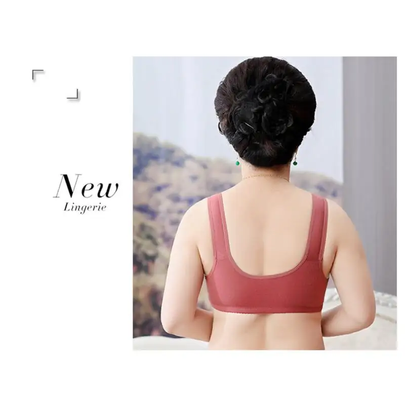 Large Sports yoga bra cotton cups front buckle underwear breathable women no steel ring tank top Bra Fitness Bras