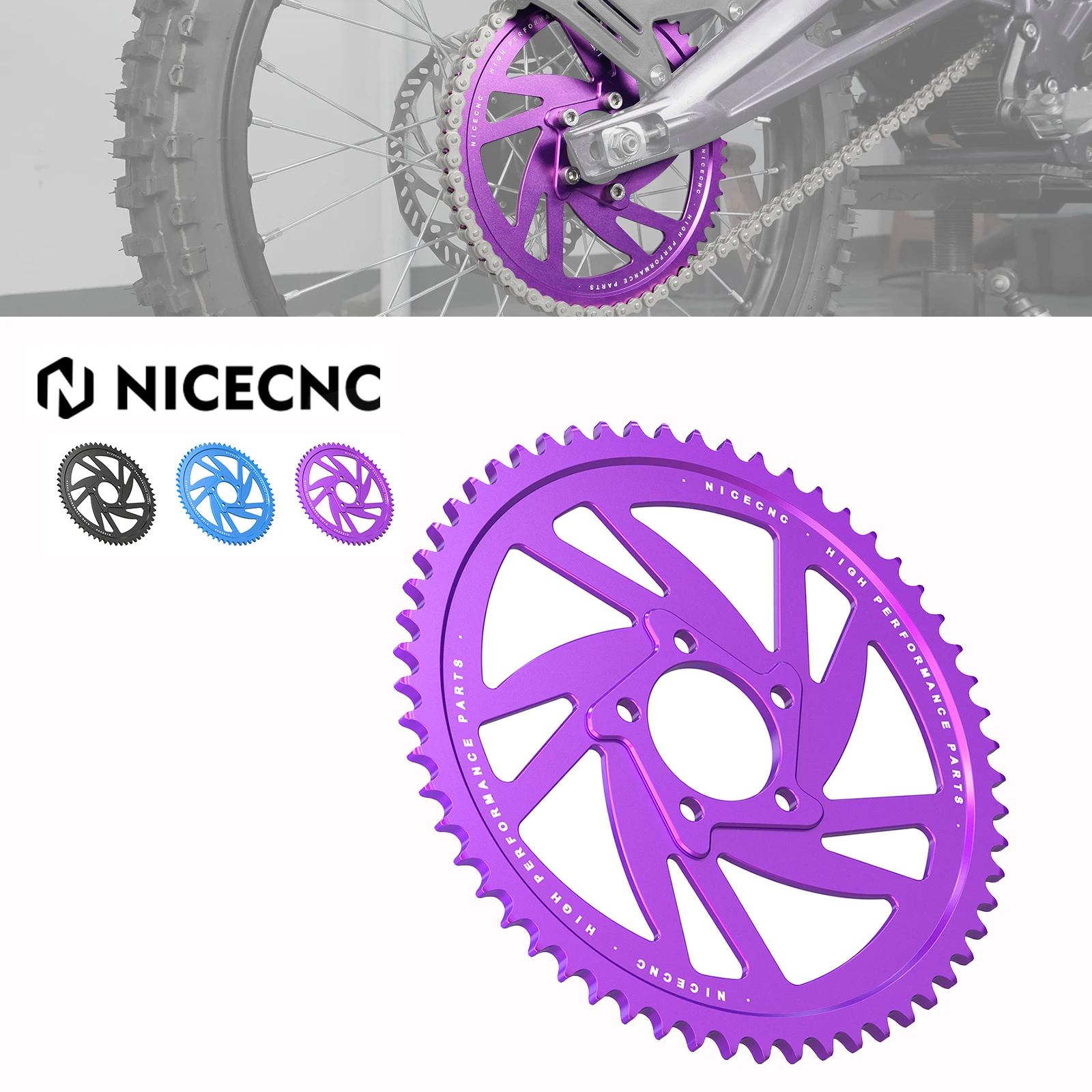

For Surron light bee X S L1E 2024 Electric Bike Sur ron Parts For Segway X160 Segway X260 Accessories 58T Rear Sprocket Aluminum