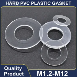 M1.2 M1.4 M1.7 M1.8 M2 M2.5 M3 M3.5 M4 M5 M6 M8 M10 M12 Hard PVC Plastic Insulation Transparent Gasket Ring Spacer Flat Washer