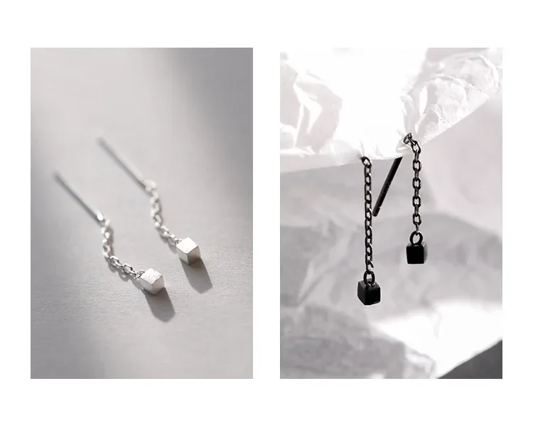 925 brincos quadrados de prata esterlina para mulheres, forma geométrica, charmoso, presente de festa de aniversário, acessórios finos, novo