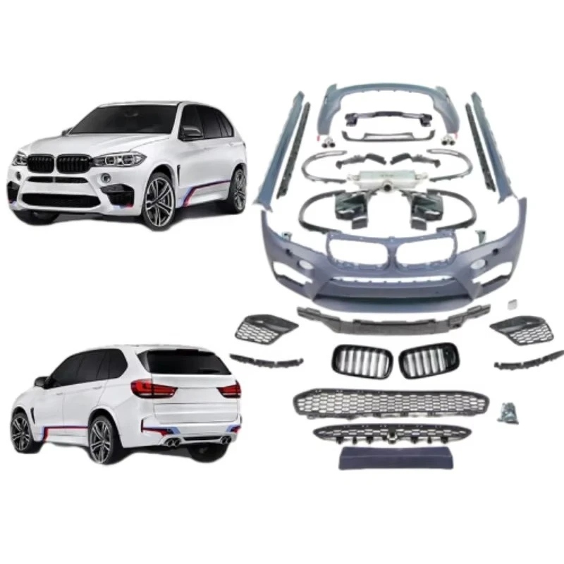 

For X5 M Style Plastic Wide Body Kit Front Bumper Rear Bumper Exhaust Tip Car Kit For X5 F15 Full Body Kit