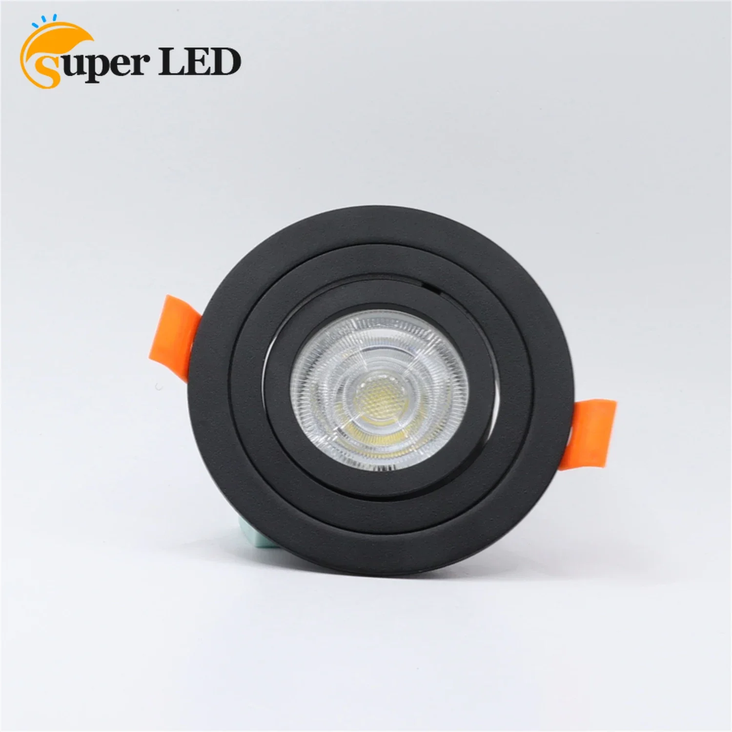 Eyeball Casing Fitting Eye Ball Casing Black + Downlight Casing Round Type Cut Hole 70mm Fixture Frame