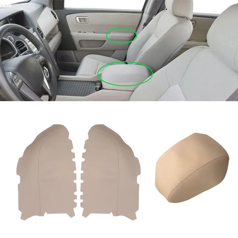 For Honda Pilot 2009 2010 2011 2012 2013 Microfiber Leather Front Door Panel Armrest Arm Rest Covers Trim Protective Parts