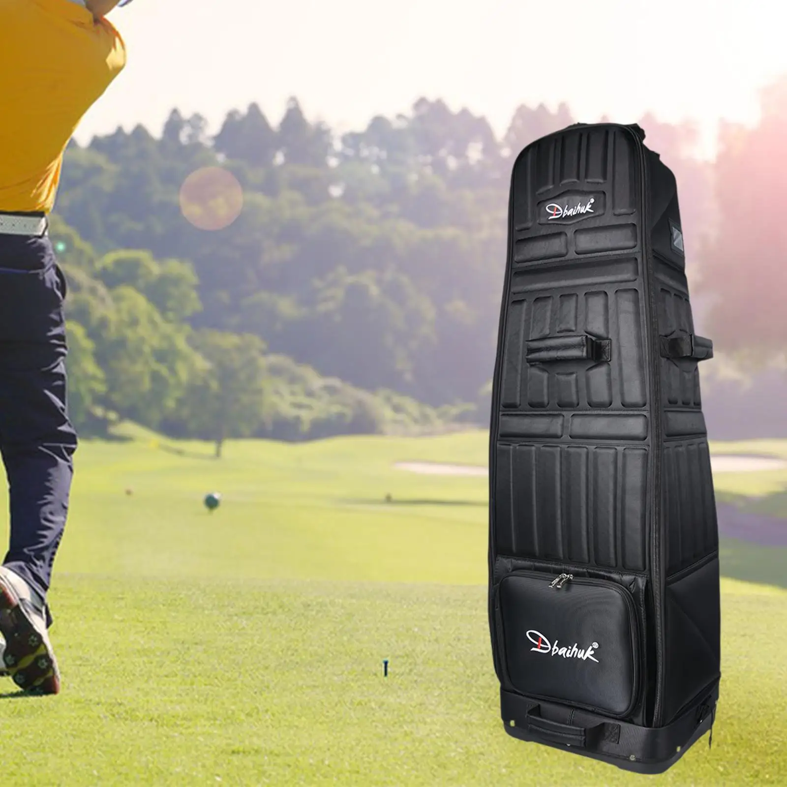 

Golf Travel Bag with Wheels Smooth Rolling Wheel Thickened Golf Travel Case