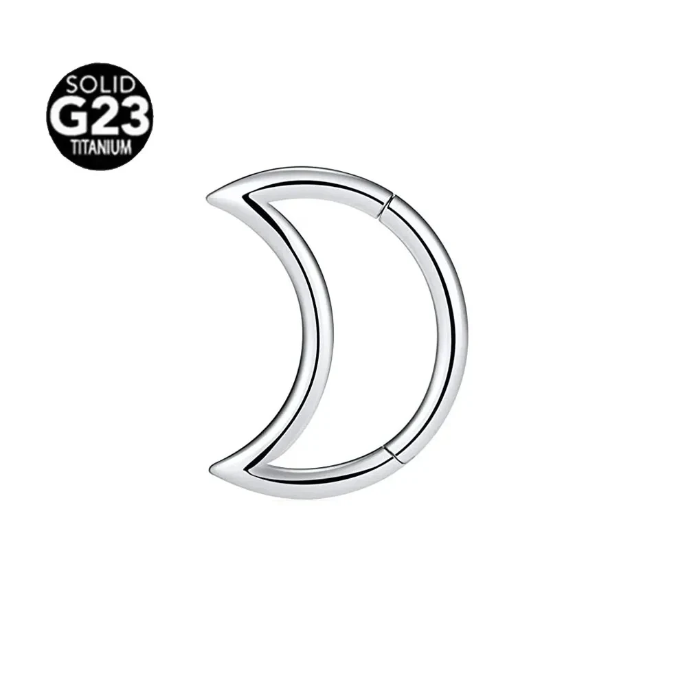 G23 Titanium Moon Septum Nose Ring