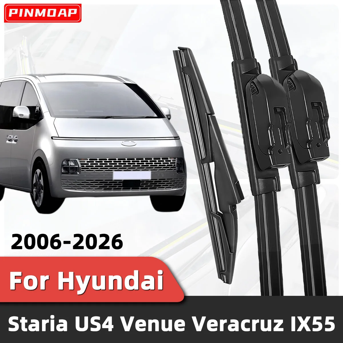 3 Limpiaparabrisas para Auto, Compatibles con Hyundai Staria US4, Venue, Veracruz, IX55 2006-2026, Accesorios para Ventanas de Auto 2025