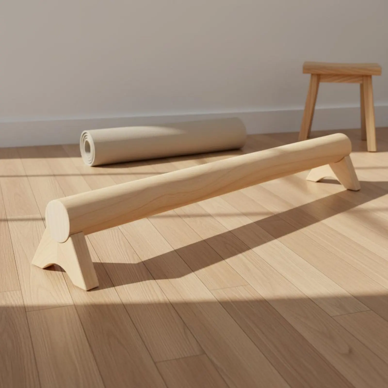 Wooden Balance Bar Natural Children's Wood Gymnastics Training Bar Fitness Apparatus Simple Modeling Physical Treatment Aid