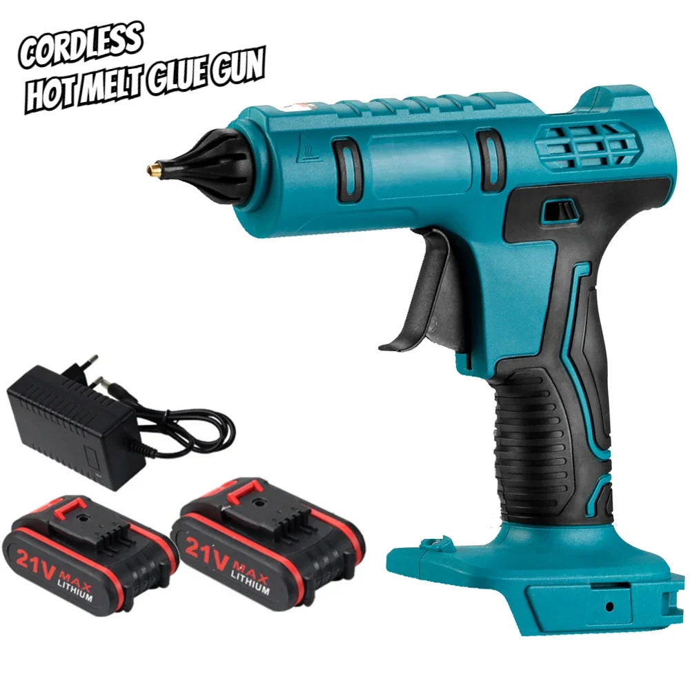 600W Cordless Hot Melt Glue Gun Anti-scald Rechargeable with 2pcs 11mm Glue Sticks Home DIY Repair Tool for Makita 18V Battery